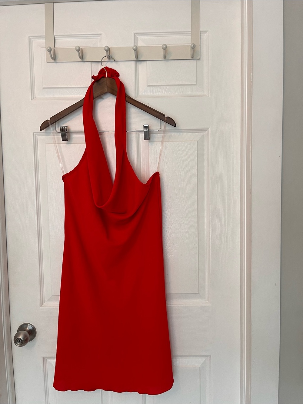 Jessica Simpson Red Halter Cowl Neck Mini Dress